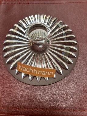Nachtmann Clear Chrystal Glass Ribbed Candle Holder, New Condition, v heavy.
